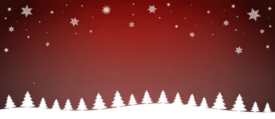 Winter landscape with snow and trees festive seasonal background for Christmas and New Year celebrations vector illustration