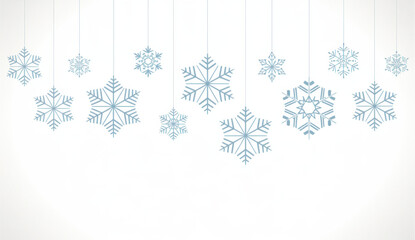 Snowflake vector illustration hanging winter decoration isolated design element for Christmas and New Year backgrounds