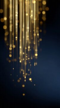 Luminous golden threads cascade in twilight, sparking Diwali enchantment and Scandinavian vinterlys magic, creating celestial wonder