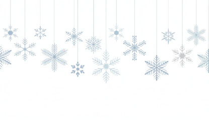 Hanging snowflake vector illustration delicate winter design element isolated on white background