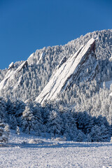 Boulder, Colorado Flatiron and Fresh Snow