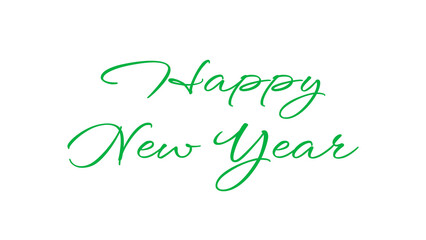 Happy New Year greeting image with Green letters on a white background, festive New Year greeting card elements.
Happy New Year season concept with sparkling holiday cheer.