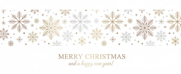 Elegant Christmas background with snowflakes festive design for holiday cards and banners isolated on white