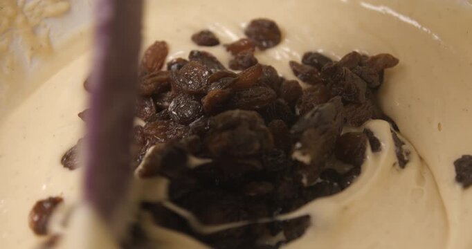 Pastry preparation close up slow motion