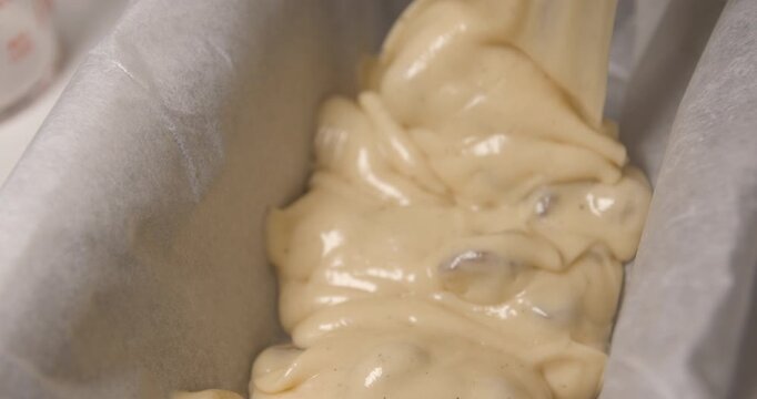 Pastry preparation close up slow motion