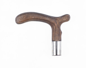 Walking cane handle isolated on white background