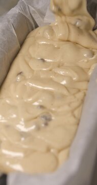 Pastry preparation close up slow motion