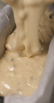 Pastry preparation close up slow motion