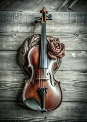 violin on the wooden background