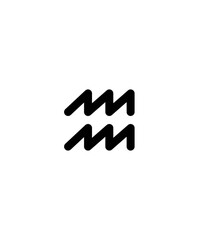 Minimalist Black Aquarius Zodiac Sign Astrological Symbol