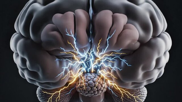 Conceptual illustration of the human brain with highlighted regions medical and science concept