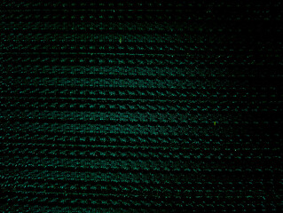 Dark green fabric texture with woven stripes close up view