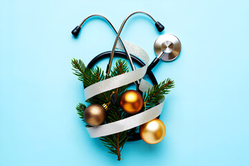 Stethoscope festive holiday medical decoration christmas