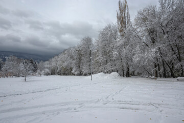 Panorama of South Park in city of Sofia, Bulgaria
