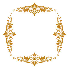 Elegant Vintage Ornamental Frame Border in Gold