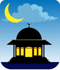 mosque silhouette vector illustration isolated on white background