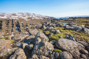 Putorana Plateau summer landscape, Krasnoyarsk region. Russia