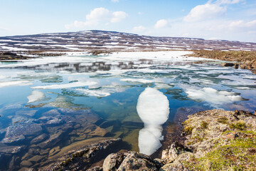 Lake on Putorana Plateau, Krasnoyarsk region. Russia