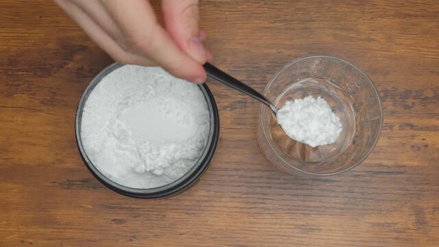 Top-Down View of Mixing Creatine Monohydrate with Water