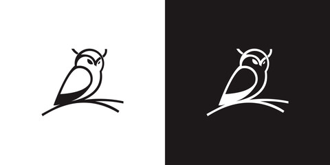 simple technology owl icon logo design vector illustration	