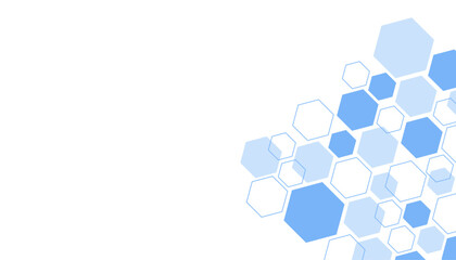 Abstract blue hexagon shape for frame illustration design