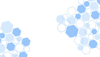 Abstract blue hexagon shape for frame illustration design