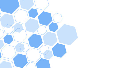 Abstract blue hexagon shape for frame illustration design