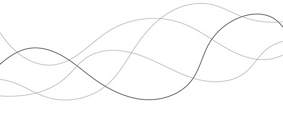 Technology abstract lines on white background. Undulate Grey Wave Swirl, frequency sound wave, twisted curve lines with blend effect