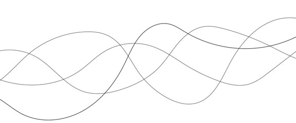 Technology abstract lines on white background. Undulate Grey Wave Swirl, frequency sound wave, twisted curve lines with blend effect