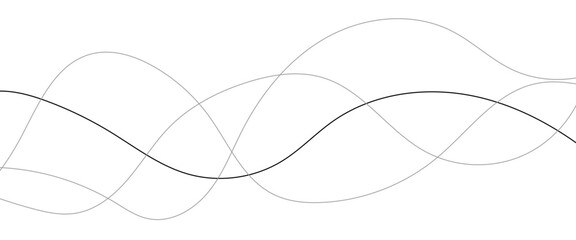 Abstract wavy black and white curved lines.