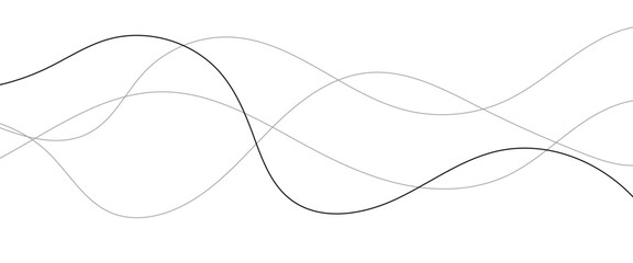Technology abstract lines on white background. Undulate Grey Wave Swirl, frequency sound wave, twisted curve lines with blend effect