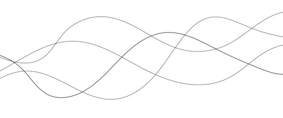 Abstract wavy black and white curved lines.