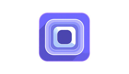 Nested, rounded squares in shades of purple with depth illusion, on a black background