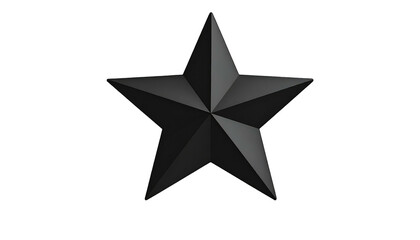 Obraz premium Central, solid black star, angled left, with subtle gradients and highlights, against a pitch-black background