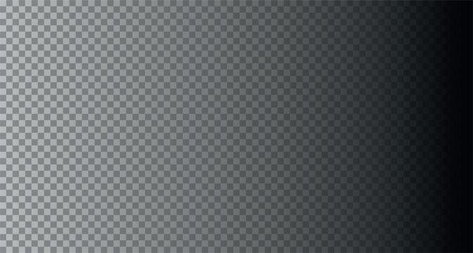 Smooth gradient transparent background with black color fade. Vector texture with overlay effect in vertical direction