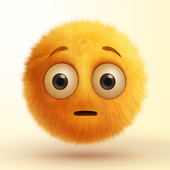Emojis character design illustration 3d with fur, fun and emotion, share feeling.