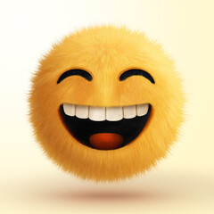 Emojis character design illustration 3d with fur, fun and emotion, share feeling.