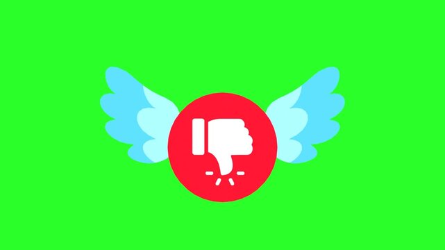 Thumbs Down Symbol with Wings Representing Negative Review or Disapproval