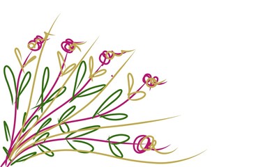 Abstract color background and copy space for text and flower isolated on white 