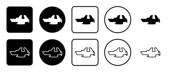 Icon set of vise symbol. Filled, outline, black and white icons set, flat style.  Illustration on transparent background