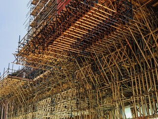 London,UK - October 11, 2025: Large Scaffold along a street in London
