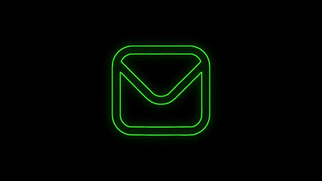 envelope icon animation on dark background