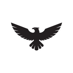 eagle silhouette vector insignia showing spread wings and head profile