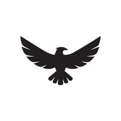 eagle silhouette vector crest emblem with outstretched wings and beak