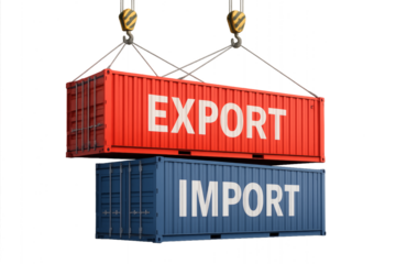Import and export trade concept featuring shipping containers ready for global commerce and international business success