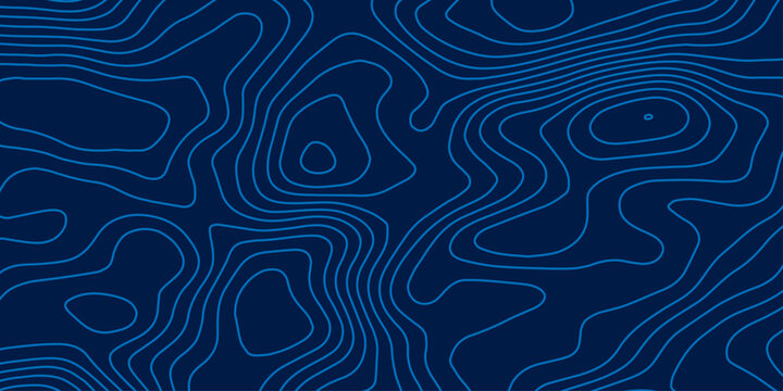 The concept of a conditional geography scheme and the terrain path. Topographic map. Geographic mountain relief. Abstract lines background. Contour maps. Vector illustration.	