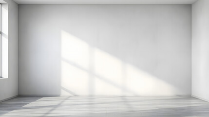 Clean White Wall Mockup with Natural Sunlight and Copy Space