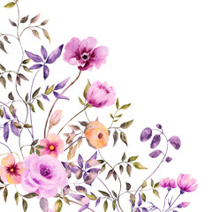 Watercolor frames,flowers and arrangements.