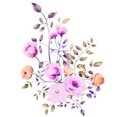 Watercolor frames,flowers and arrangements.