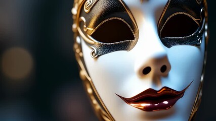 Elegant venetian mask closeup capturing intricate detail and mysterious allure